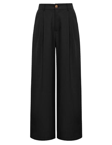 GRACE KARIN Wide Leg Cotton Linen Pants for Women with Pockets