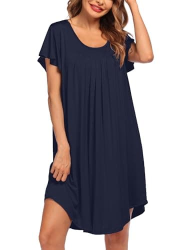 Ekouaer Soft Sleepwear Nightgown for Women
| Ekouaer Pleated Sleep Shirt S-3XL
| Ekouaer Short Sleeve Sleep Dress for Women S-3XL
