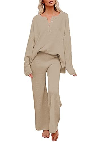 Viottiset Women's 2 Piece Sweatsuit Wide Leg Pants Loungeewear