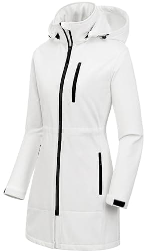 CREATMO Women's Lightweight Waterproof Softshell Jacket Fleece Lined Windbreaker