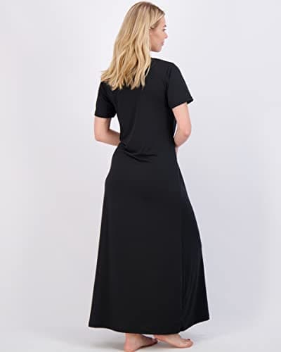 Real Essentials 3 Pack Women's Plus Size Soft Maxi Nightshirt