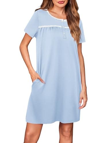 Soft Ekouaer Women's Short Sleeve Nightgown - S-2XL