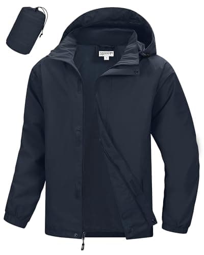 33,000ft Men's Lightweight Waterproof Raincoat with Hood for Outdoor Hiking and Travel