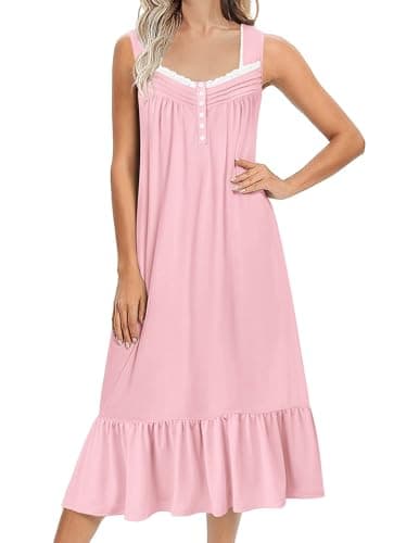 Soft Victoria-style Long-Sleeve Nightgown for Women S-XXXL