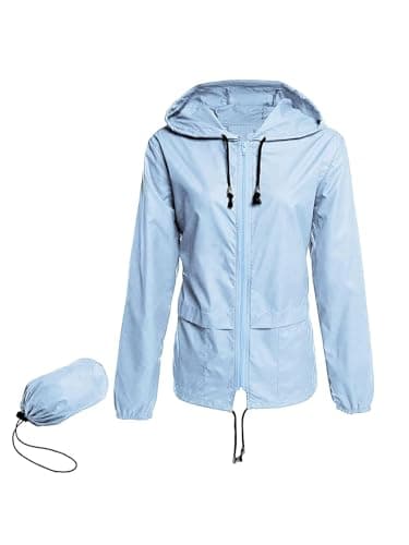 Century Women's Packable Waterproof Raincoat With Hood Windbreaker Jacket