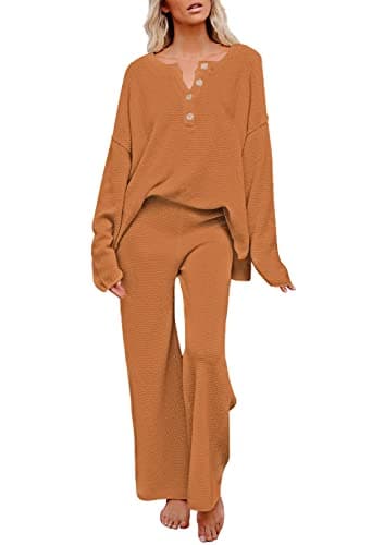 Viottiset Women's 2 Piece Sweatsuit Wide Leg Pants Loungeewear