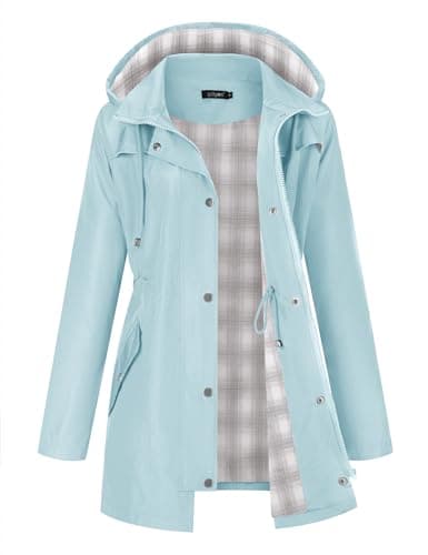 Women's Waterproof Outdoor Hiking Raincoat Lined Lightweight Hoodie
