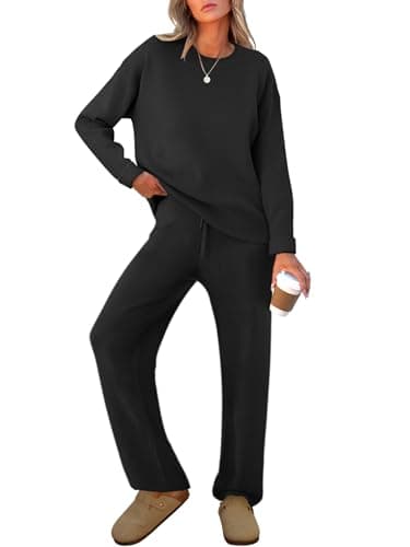 Caracilia Women's Striped Oversized Sweater & Wide Leg Pant Set