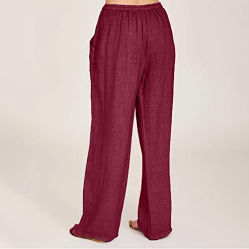 Nantdog Loose Summer Palazzo Pants with Pockets Plus Size