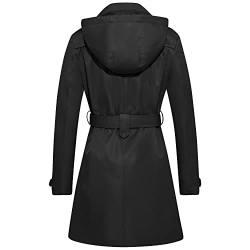 FARVALUE Women's Waterproof Trench Coat with Removable Hood