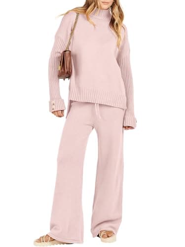 Caracilia Women's 2-Piece Fall Sweater Set & Wide Leg Pants Travel Fashion