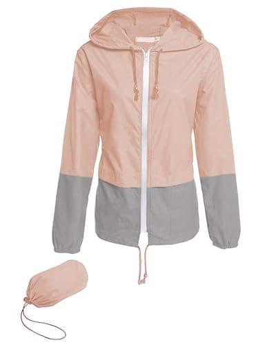 Hount Women's Lightweight Waterproof Hooded Raincoat Packable Outdoor Jacket (S-3XL)