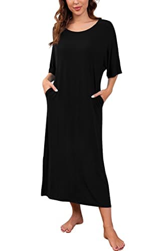 Women's Long Nightgown with Pockets