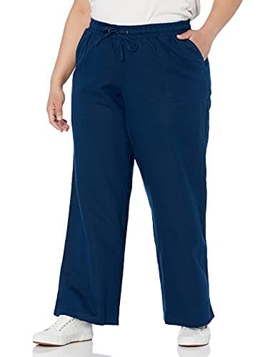 Amazon Essentials Plus Size Women's Linen Blend Wide Leg Drawstring Pant