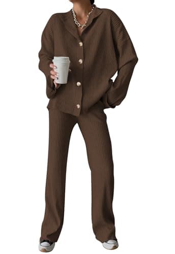 Cakulo Women's 2024 Lounge Sets Cardigan Knit Pants Matching Outfit