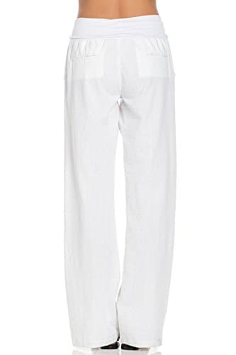Poplooks Women's Comfy Linen Pants