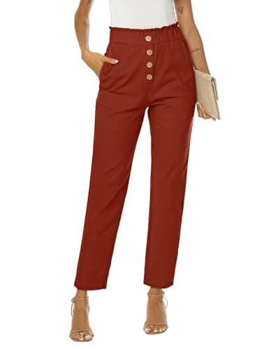 NIMIN High-Waisted Elastic Cropped Paper Bag Pants with Pockets