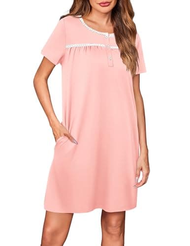 Soft Ekouaer Women's Short Sleeve Nightgown - S-2XL