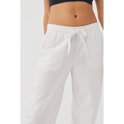 Elastic Waist Drawstring Palazzo Pants for Women AIWPSTOIN Linen Summer Beachewear