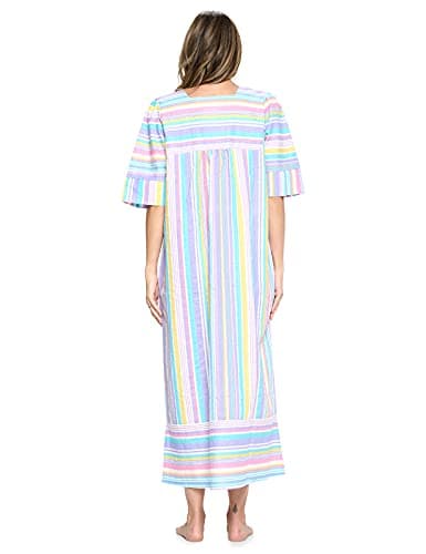 Casual Nights Women's Zip Front Woven House Dress for Night Relax | 3/4 Sleeves Lounger
| Casual Nights Women's Zip Front Woven House Dress | 3/4 Sleeves Long Duster Lounger for Casual Nights
| Casual Nights Women's Zip Front Woven House Dress | 3/4