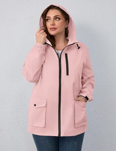 Plus Size Avoogue Womens Rain Jacket with Hood