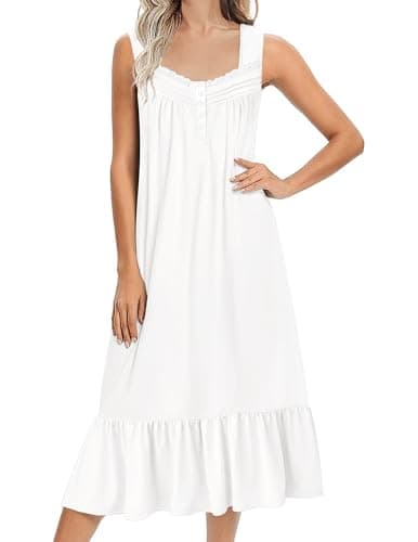 Soft Victoria-style Long-Sleeve Nightgown for Women S-XXXL