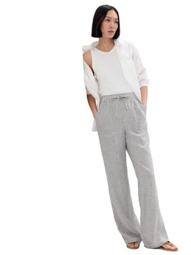GAP Women's Wide Leg Linen Pants