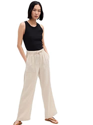 GAP Women's Wide Leg Linen Pants