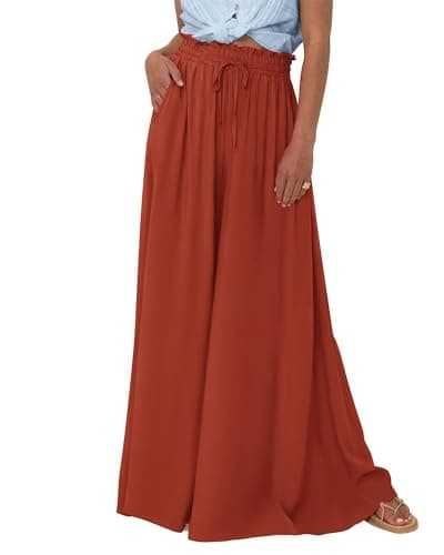 BTFBM Women's Summer Floral Wide Leg Palazzo Pants with Pocket