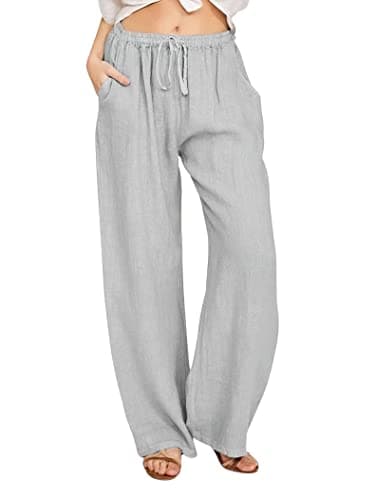 CHARTOU Women's Summer Wide Leg Loose Cotton Linen Pants