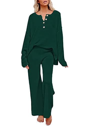 Viottiset Women's 2 Piece Sweatsuit Wide Leg Pants Loungeewear