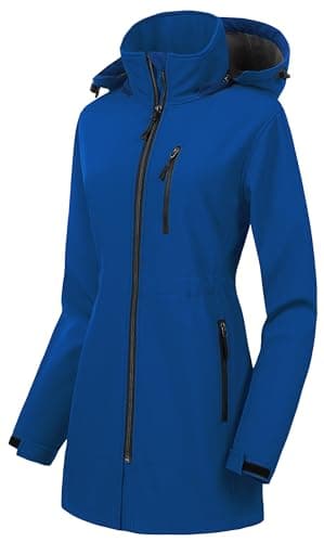 CREATMO Women's Lightweight Waterproof Softshell Jacket Fleece Lined Windbreaker