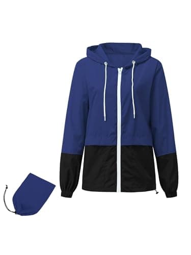 Century Women's Packable Waterproof Raincoat With Hood Windbreaker Jacket