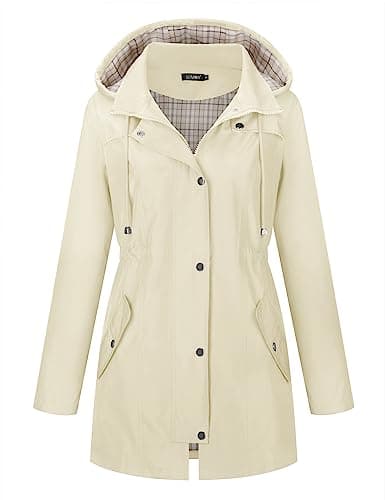 Women's Waterproof Outdoor Hiking Raincoat Lined Lightweight Hoodie