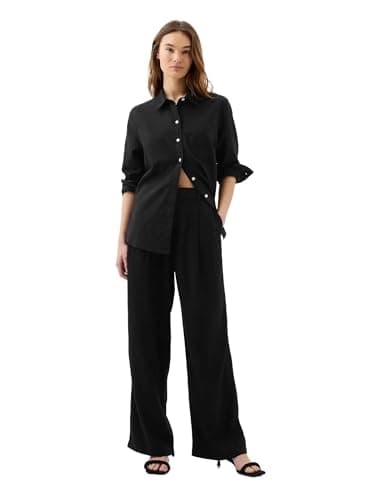 GAP Women's High Rise Linen Wide Leg Pant