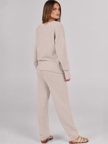 Caracilia Women's V-Neck Cardigan & Matching Pants Fall Loungewear