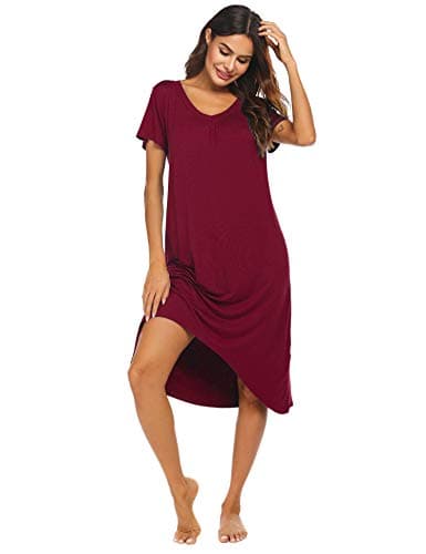 Ekouaer Comfy Plus Size Womens Short Sleeve Sleepwear S-3XL