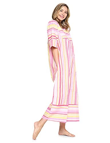 Casual Nights Women's Zip Front Woven House Dress