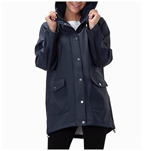 Rokka&Rolla Women's Waterproof Hooded Rain Jacket