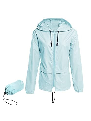 Century Women's Packable Waterproof Raincoat With Hood Windbreaker Jacket
