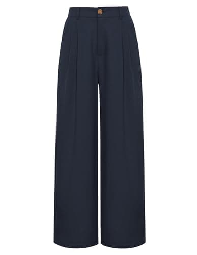 GRACE KARIN Wide Leg Cotton Linen Pants for Women with Pockets