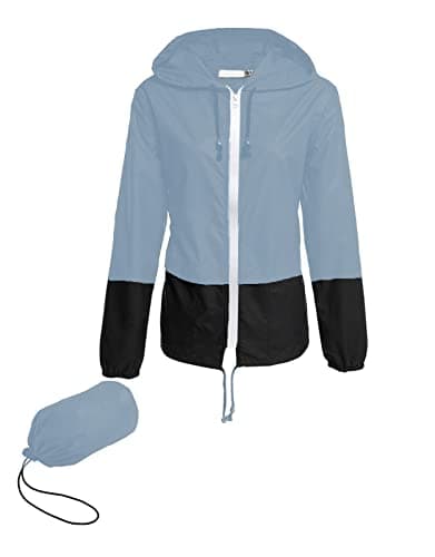 Hount Women's Lightweight Waterproof Hooded Raincoat Packable Outdoor Jacket (S-3XL)