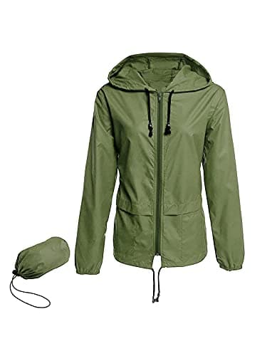 Century Women's Packable Waterproof Raincoat With Hood Windbreaker Jacket