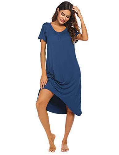 Ekouaer Comfy Plus Size Womens Short Sleeve Sleepwear S-3XL