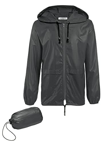 COOFANDY Men's Lightweight Packable Rain Jacket with Hood