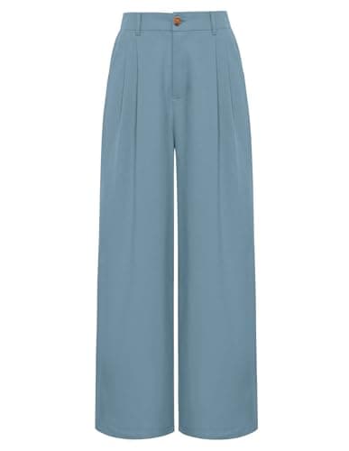 GRACE KARIN Wide Leg Cotton Linen Pants for Women with Pockets