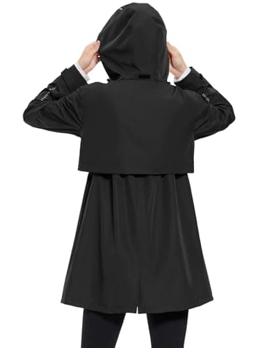 Baleaf Women's Hooded Long Rain Coat - Waterproof & Lightweight