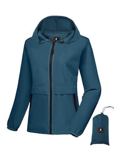 SaphiRose Lightweight Women's Waterproof Hooded Raincoat