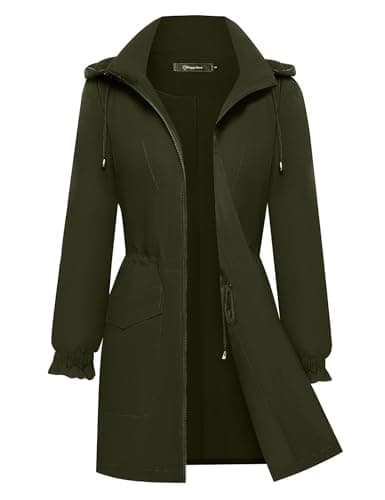 Bloggerlove Women's Lightweight Waterproof Raincoat with Hood Outdoor Windbreaker