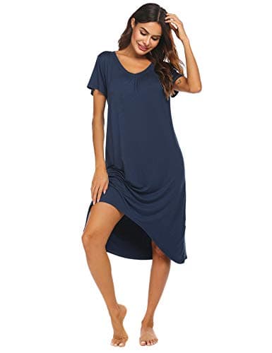 Ekouaer Comfy Plus Size Womens Short Sleeve Sleepwear S-3XL